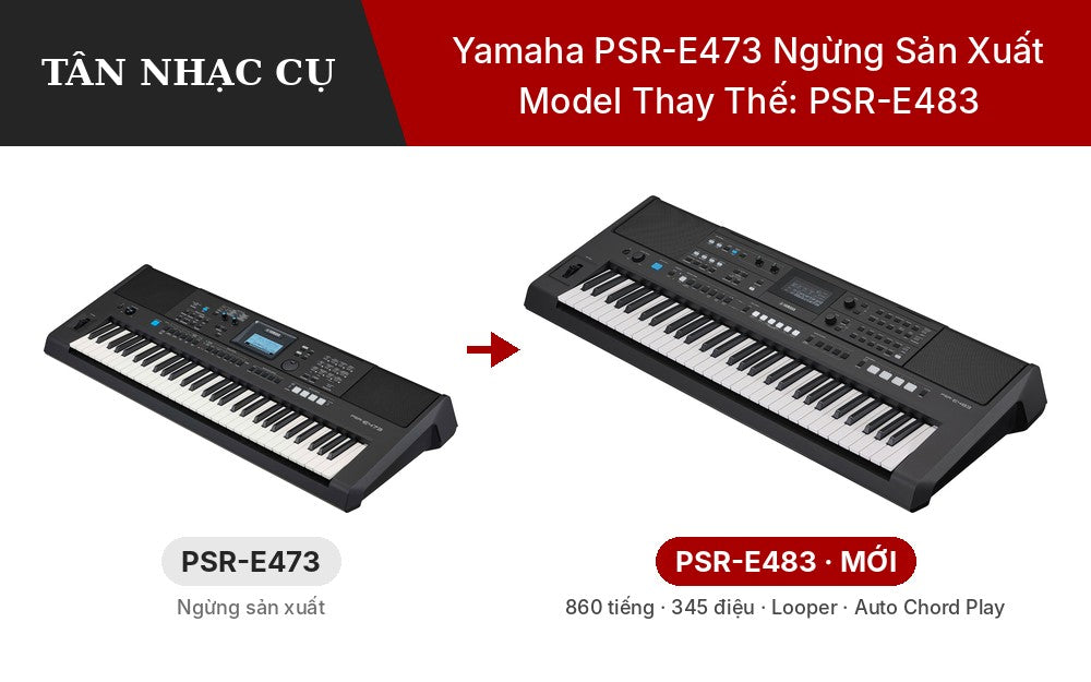 Yamaha E473 Ngừng SX, Thay Thế Bằng E483