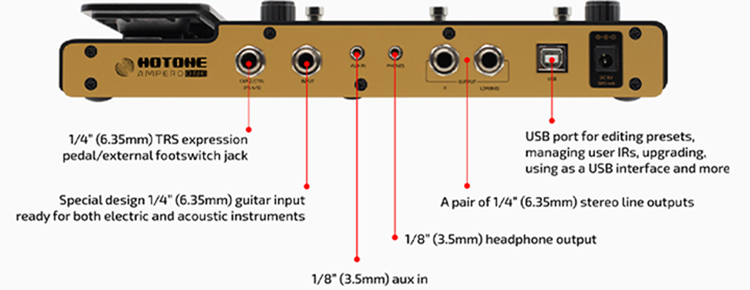Pedal Guitar Hotone Ampero One MP80 Amp Modeler and Effects Processor