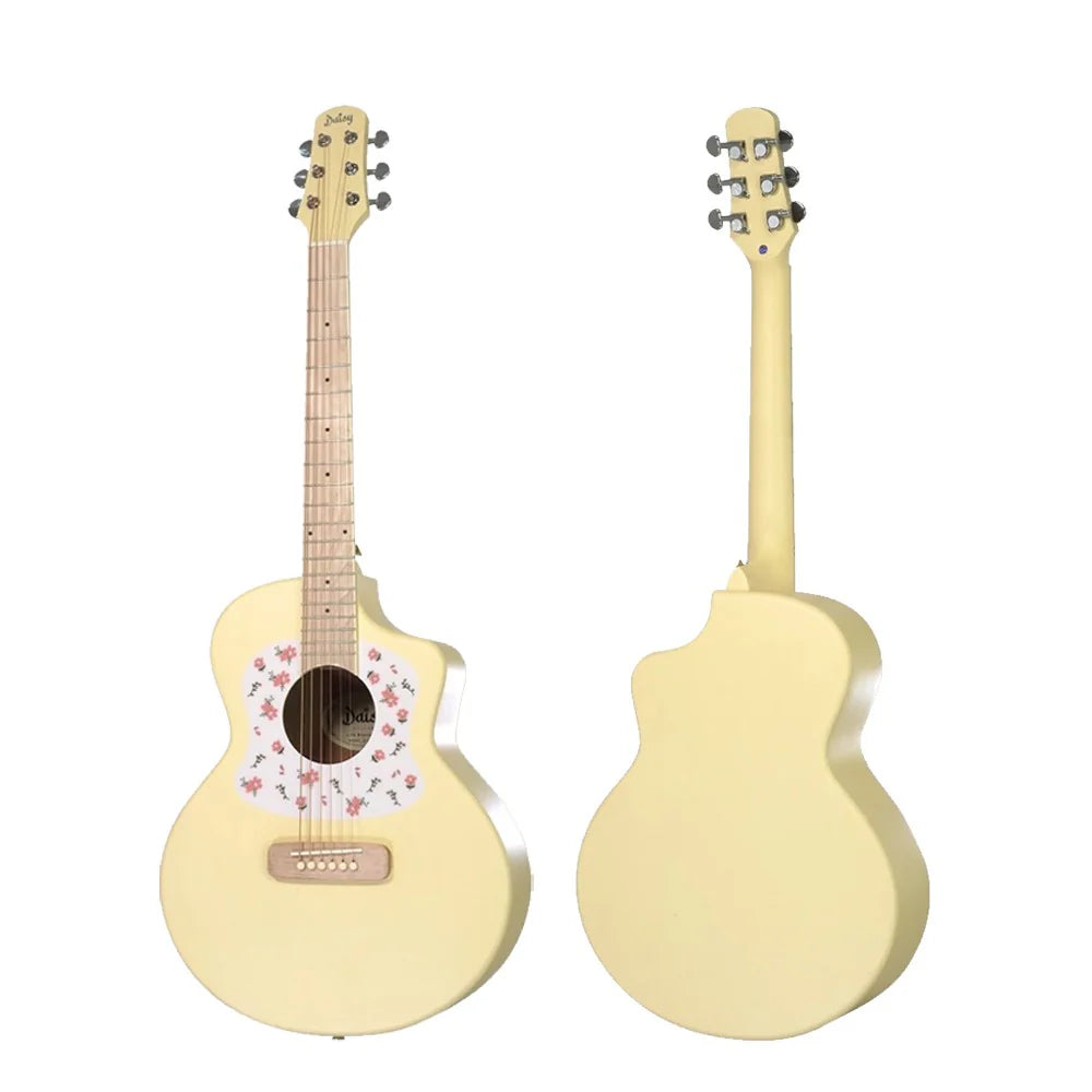 Đàn Guitar Acoustic Daisy D100 34 Inch Size 1/2, White w/Bag