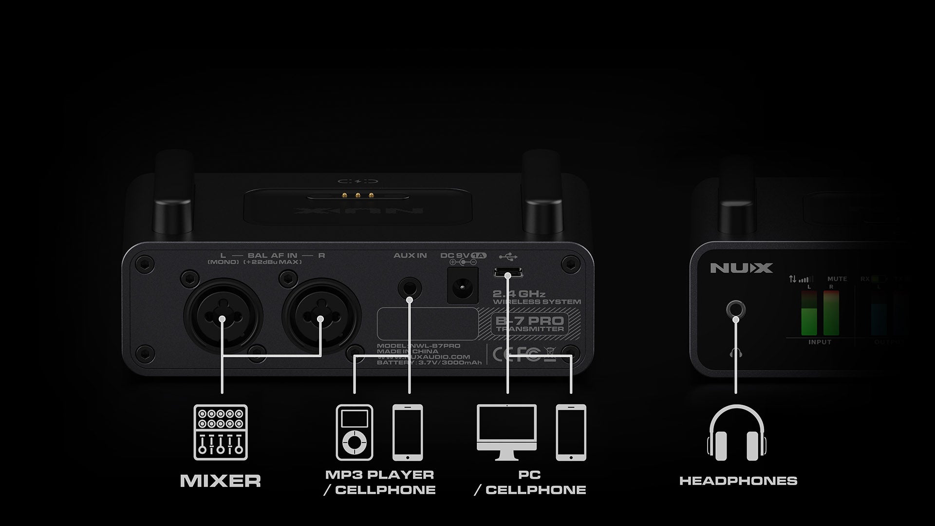Bộ Thu Phát Tín Hiệu Không Dây In Ear Monitor Wireless System Nux B7 Pro