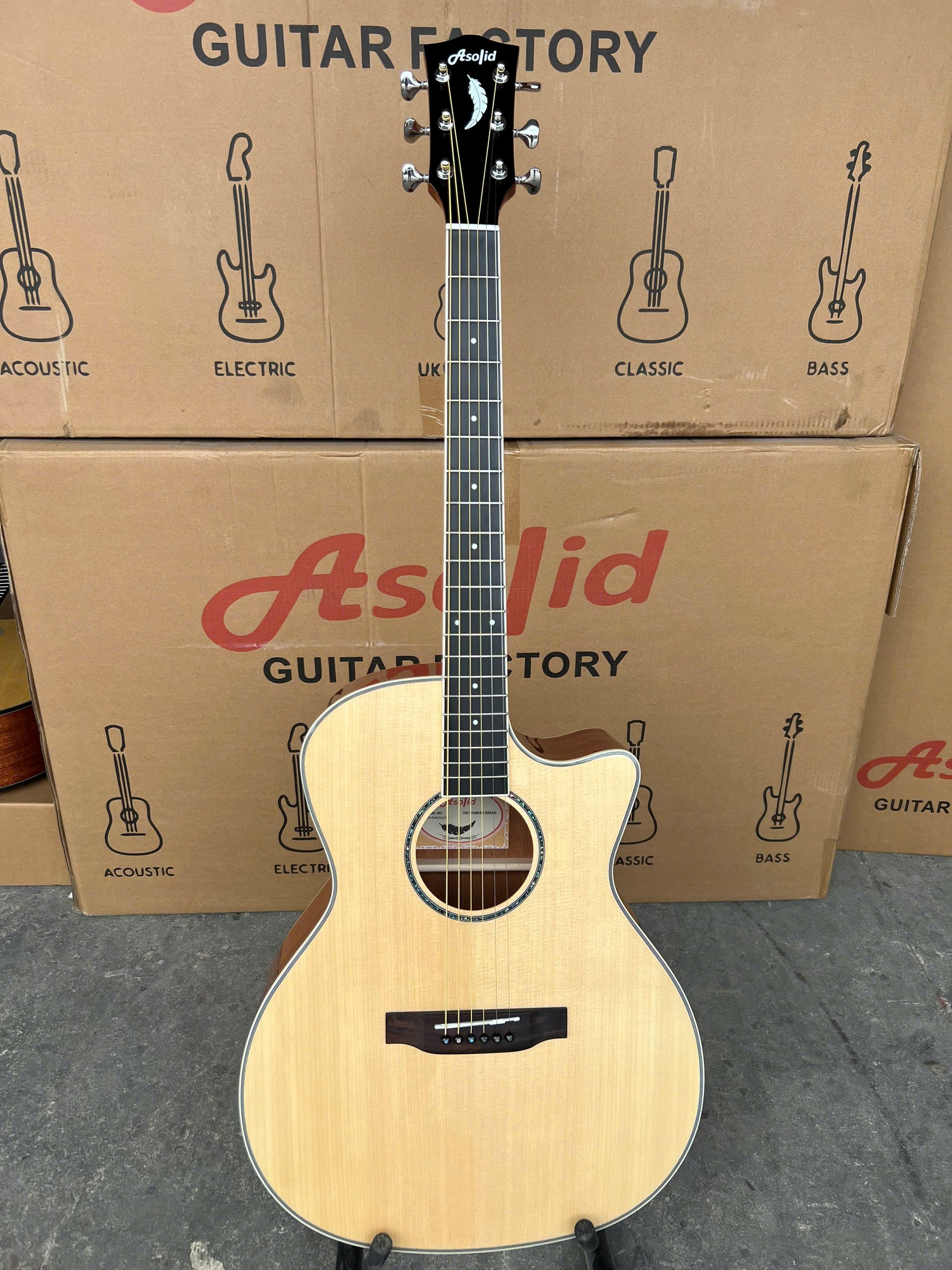 Đàn Guitar Acoustic Asolid 54CA/P Solid Top, Natural