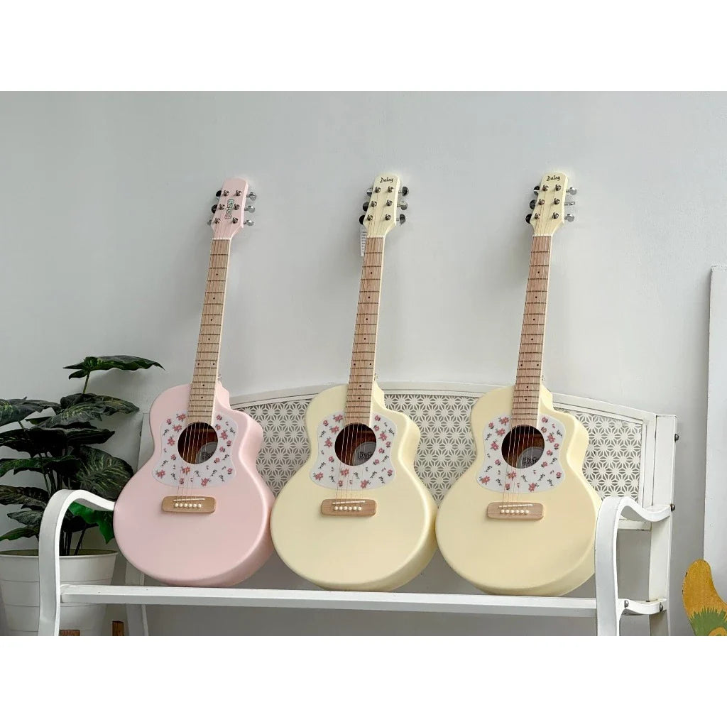 Đàn Guitar Acoustic Daisy D100 34 Inch Size 1/2, White w/Bag