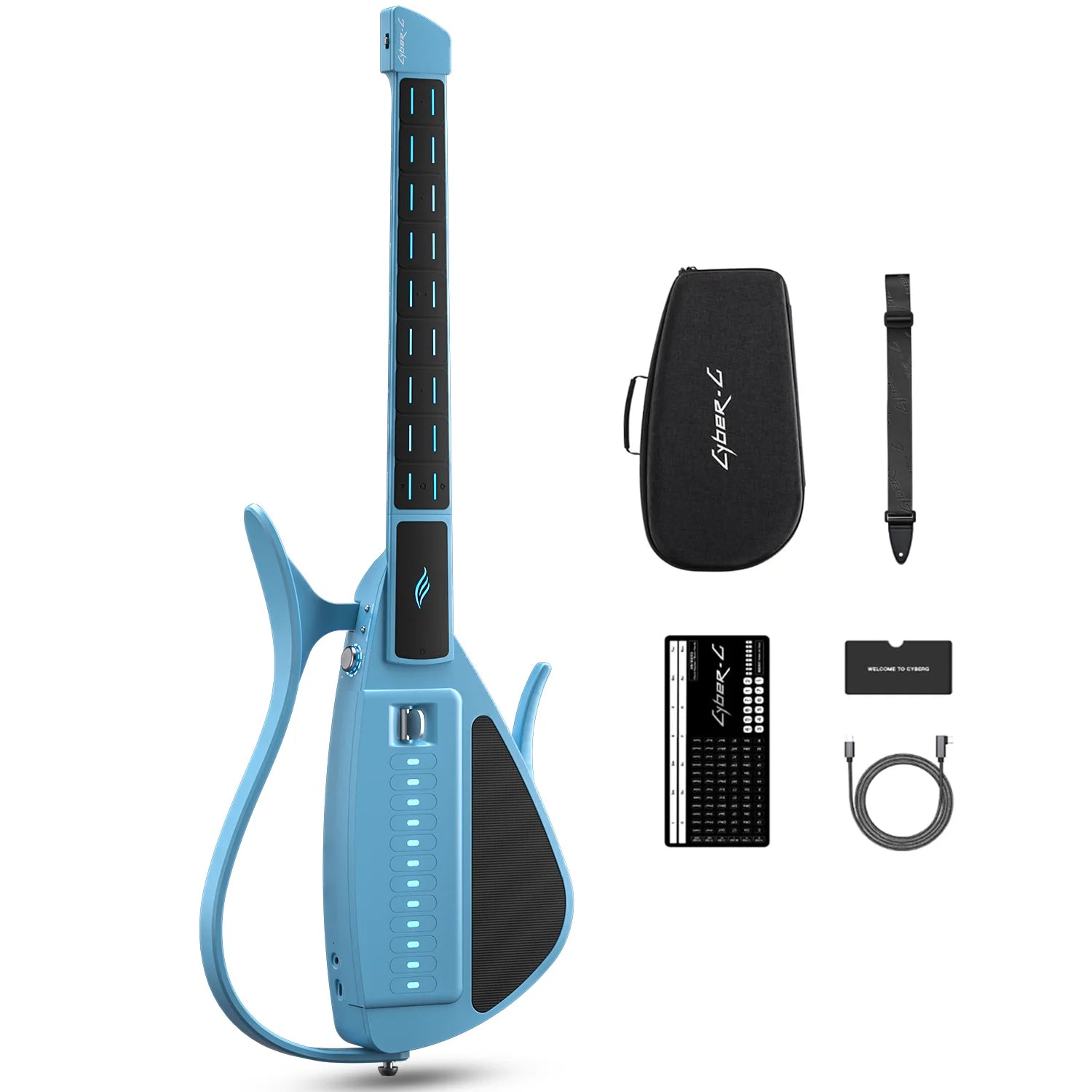 Đàn Guitar Enya Cyber G Stringless Pick Module, Blue