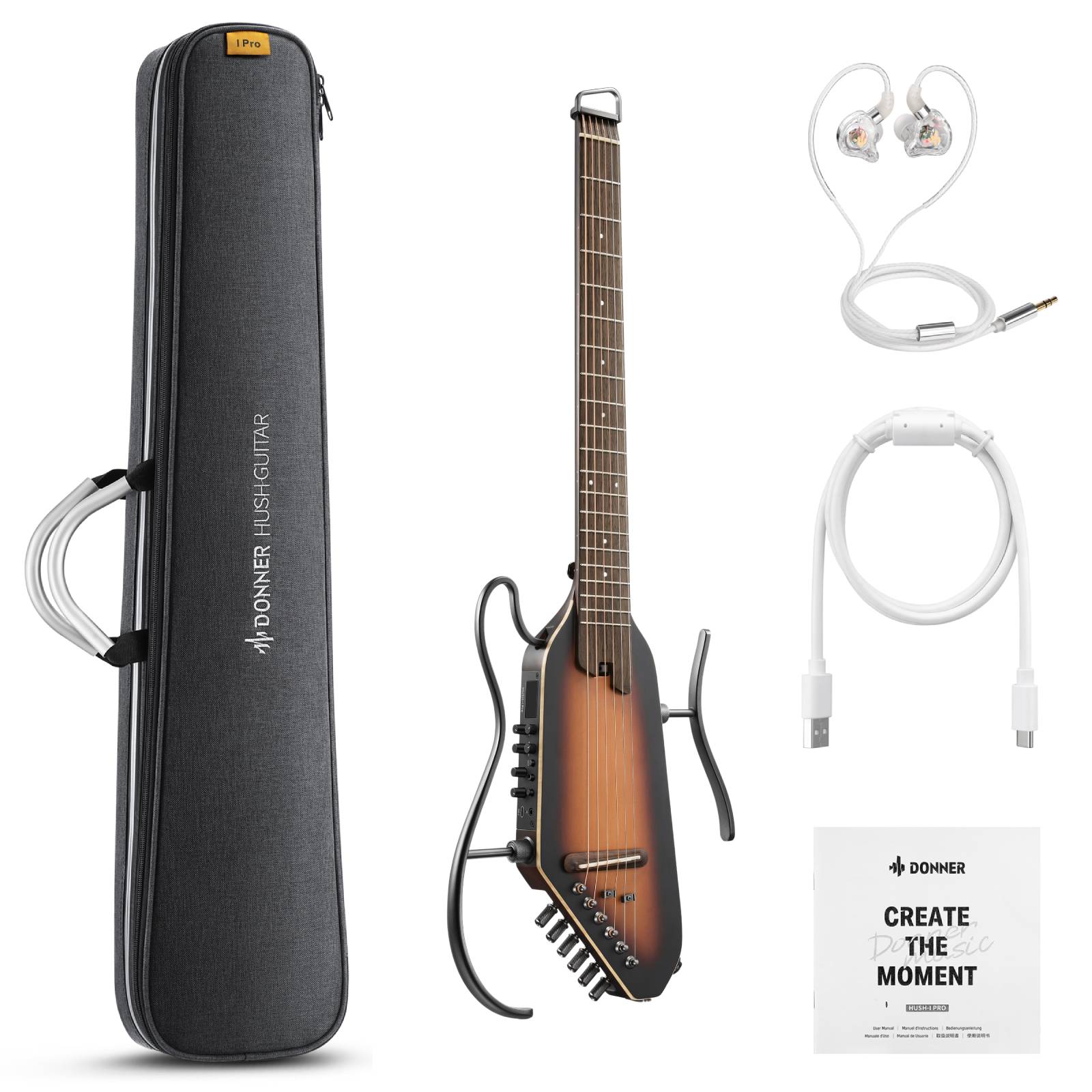 Đàn Guitar Silent Acoustic Donner HUSH I Pro Mahogany