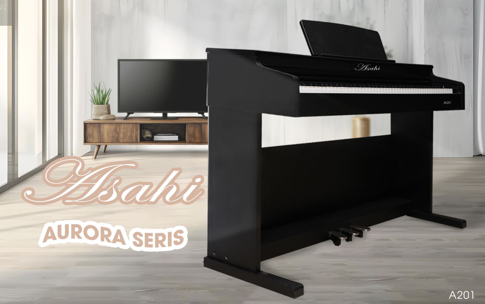 Đàn Piano Điện Asahi Aurora Series A201, Black