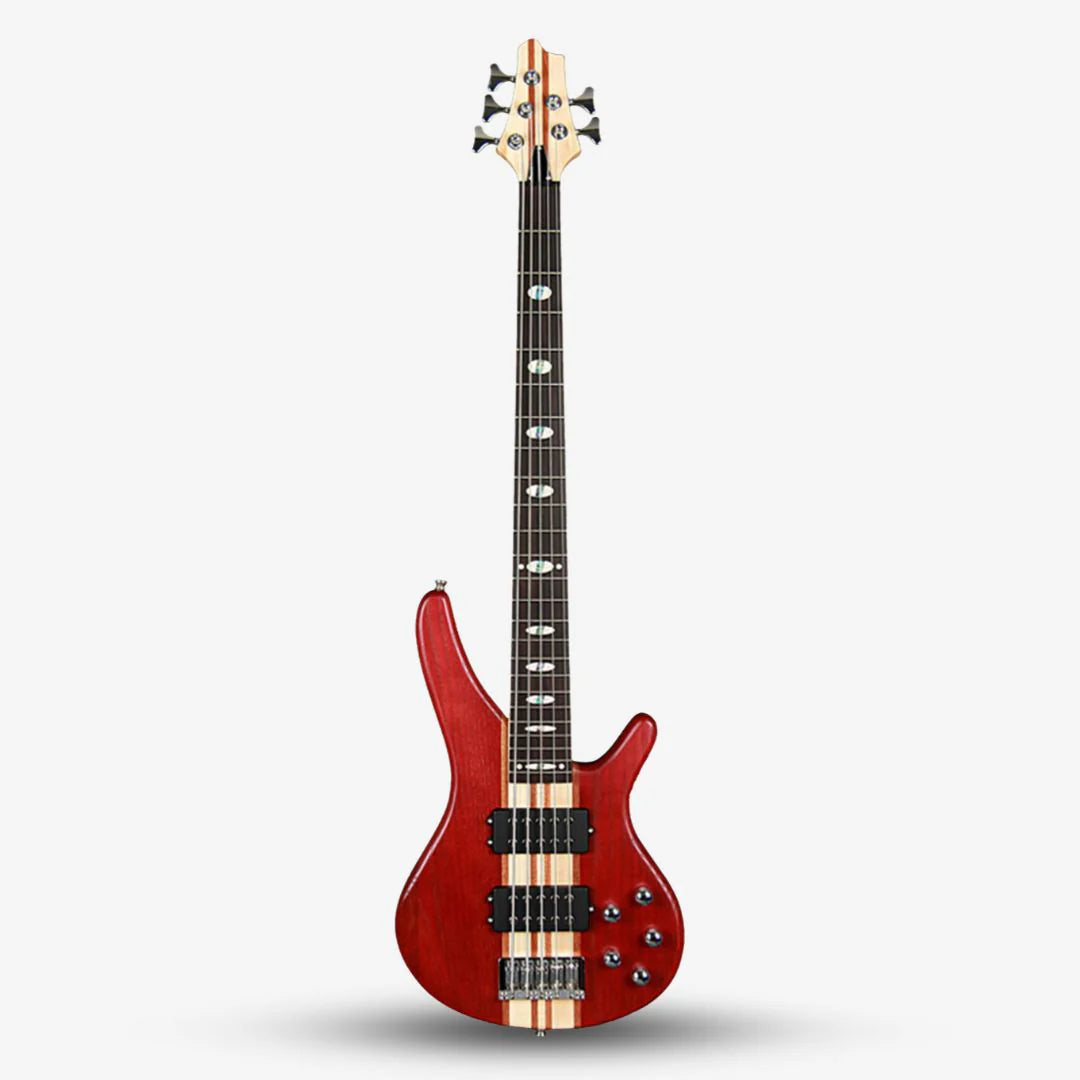 Đàn Guitar Bass Sqoe LT5BS 5 Strings HH Electric Guitar, Rosewood Fingerboard, Red