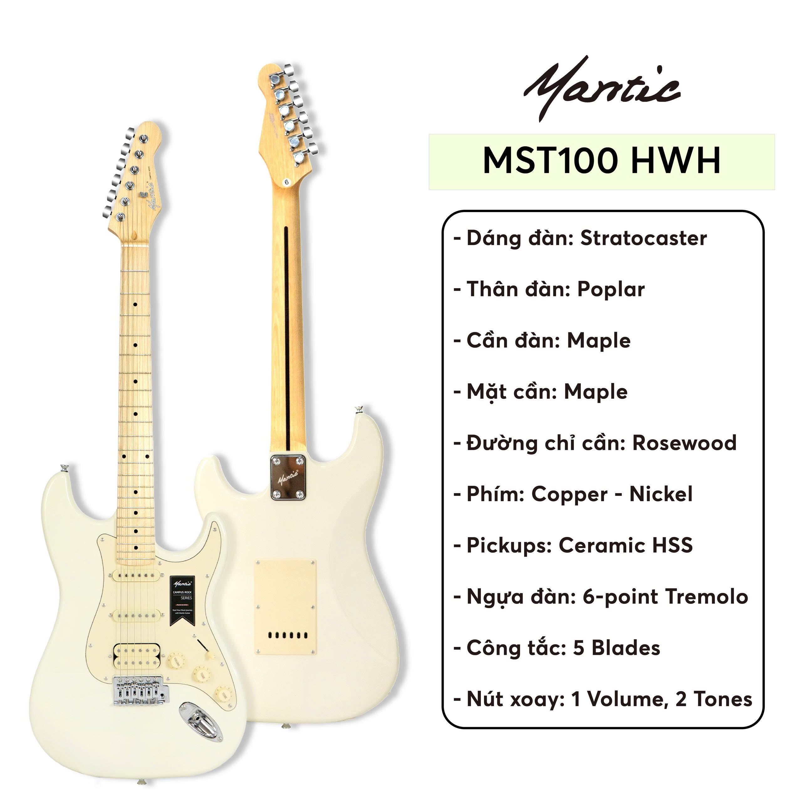 Đàn Guitar Điện Mantic MST100 HSW