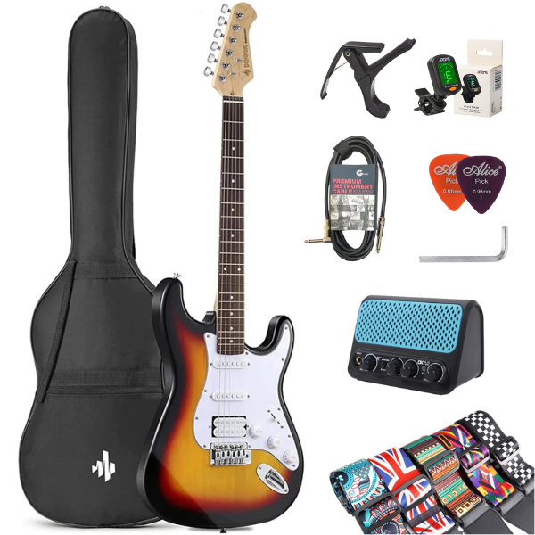 Đàn Guitar Điện Donner DST100 HSS Electric Guitar Combo, Purpleheart Fingerboard