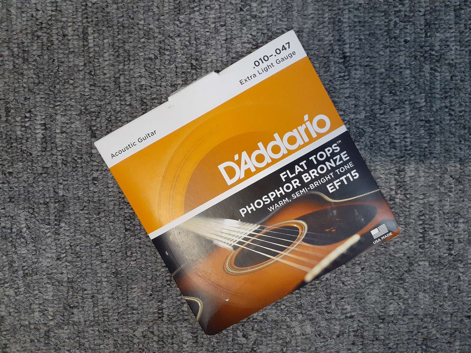 Dây Đàn Guitar Acoustic D'Addario EFT15 (Flat Tops Phosphor Bronze, 10-47 Extra Light)