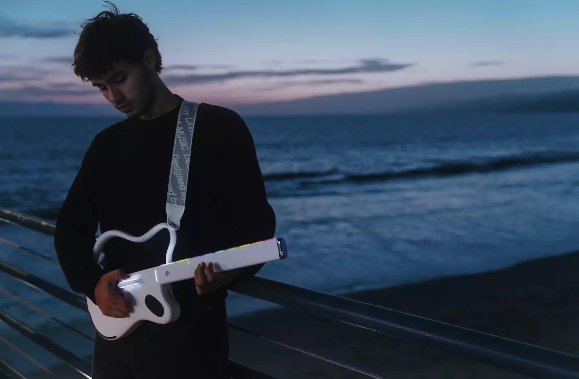 Đàn Guitar Silent Lava Genie Stringless Smart Guitar, White