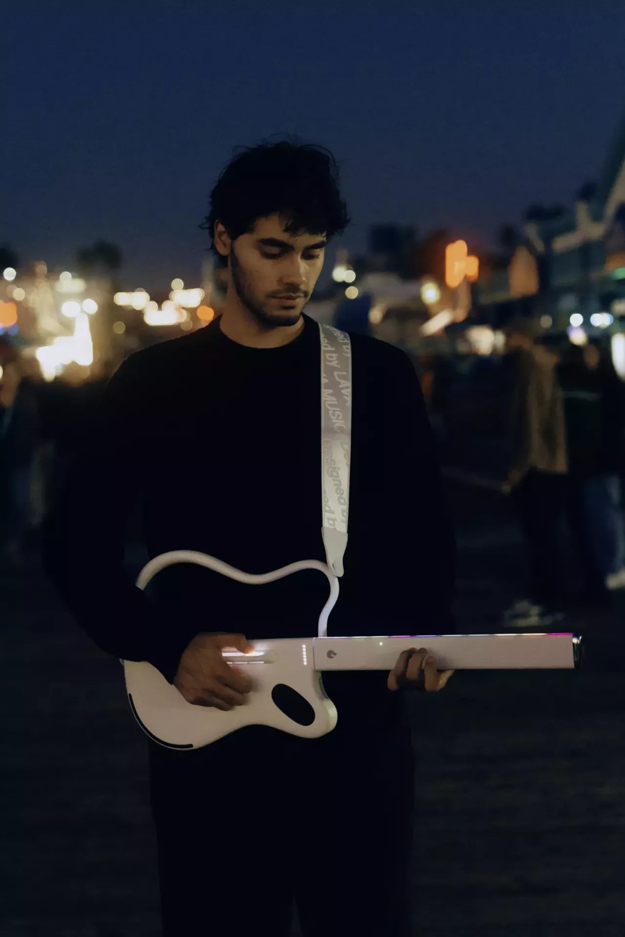 Đàn Guitar Silent Lava Genie Stringless Smart Guitar, White