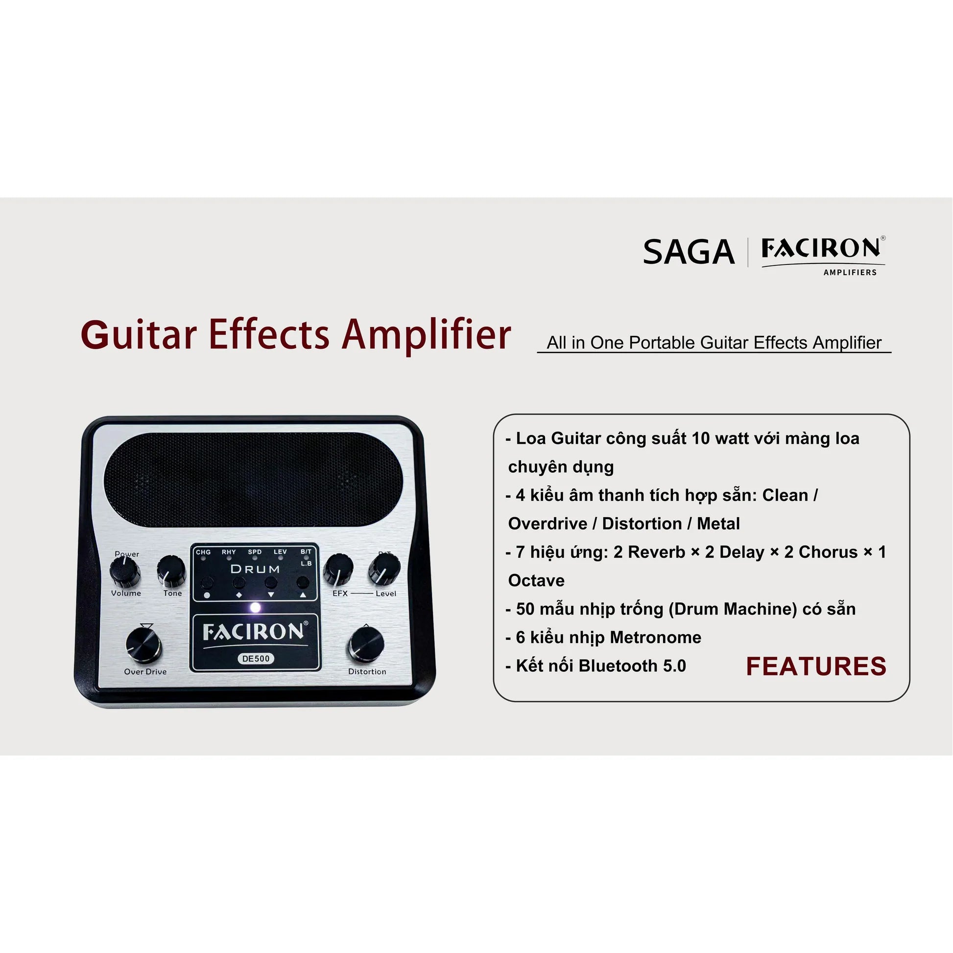 Amplifier Guitar Faciron DE500, Combo 10W