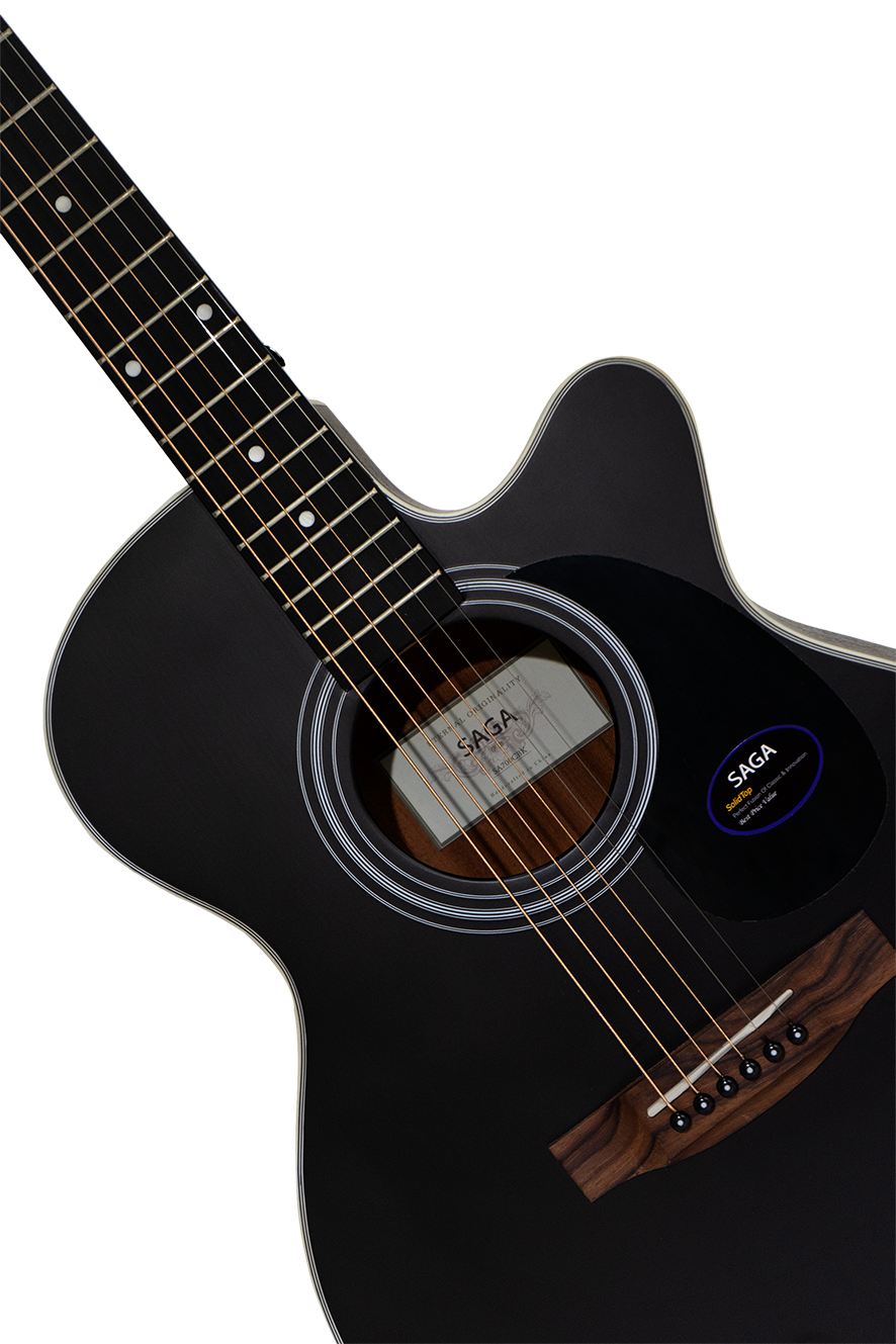Đàn Guitar Acoustic Saga SA700C, Black w/Bag