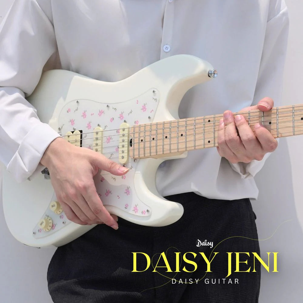Đàn Guitar Điện Daisy Jeni E200 HSS Electric Guitar, Maple Fingerboard, White