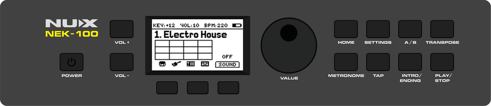 Đàn Organ Nux NEK100, Black