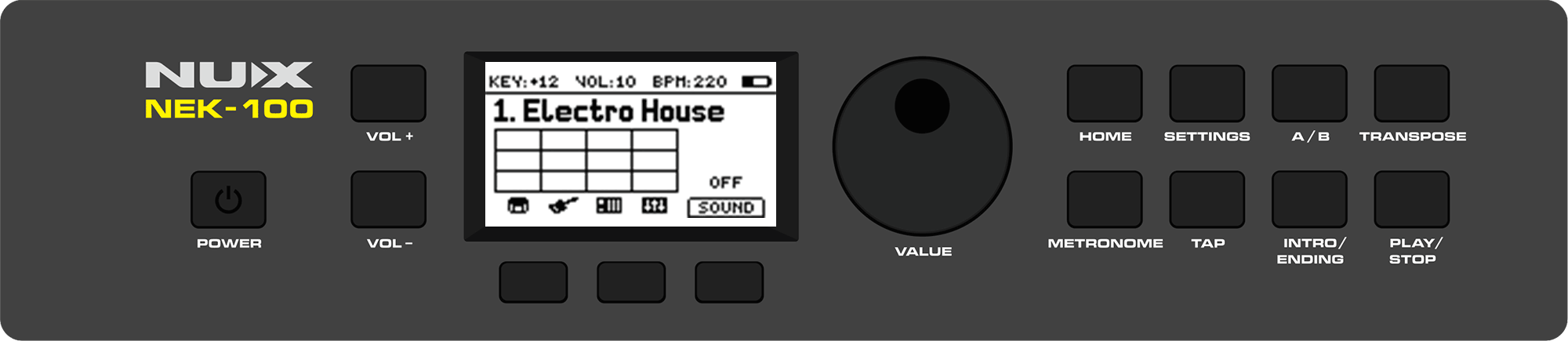 Đàn Organ Nux NEK100, Black