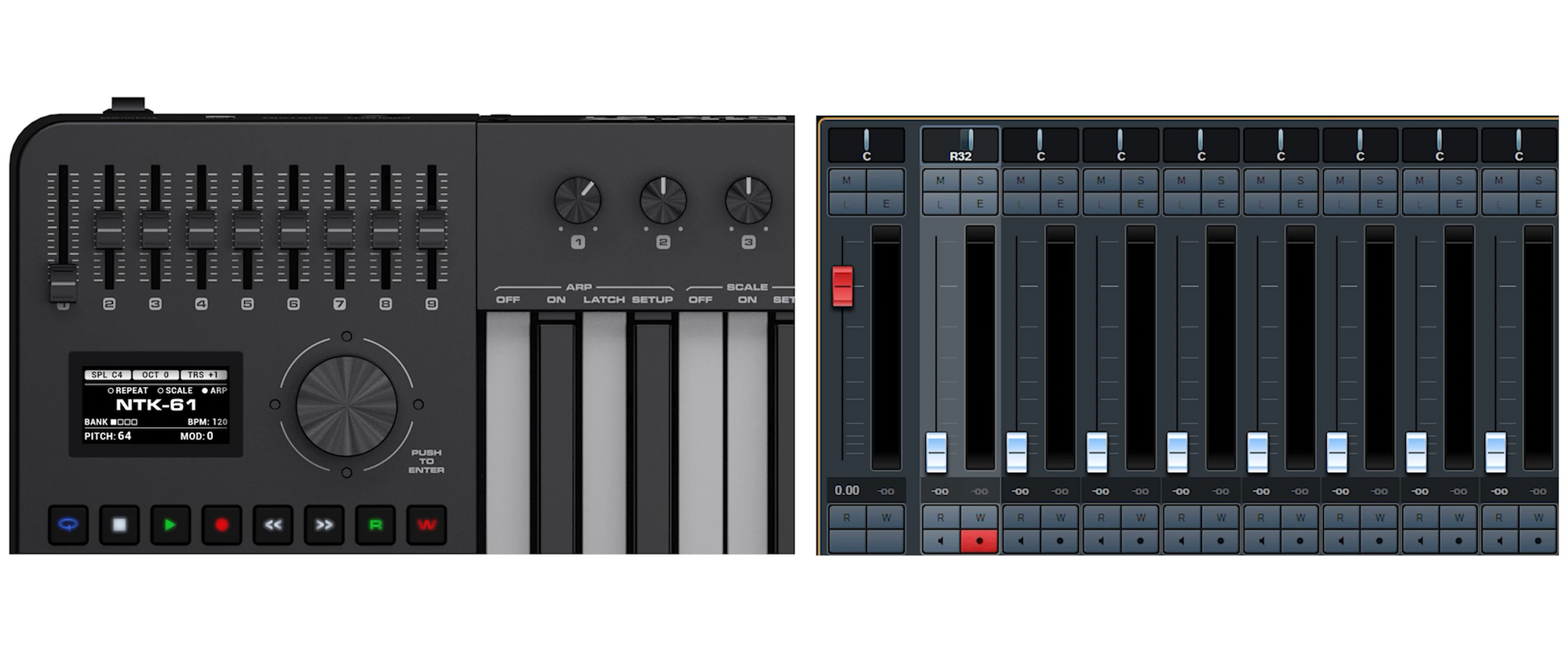 MIDI Keyboard Controller Nux NTK61, Black