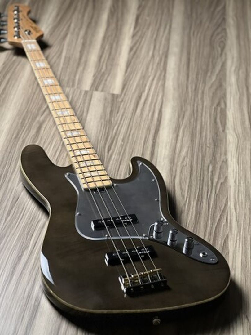 Đàn Guitar Bass Sqoe SJB800 SS Electric Guitar, Canadian Roasted Maple Fingerboard, Transparent Black
