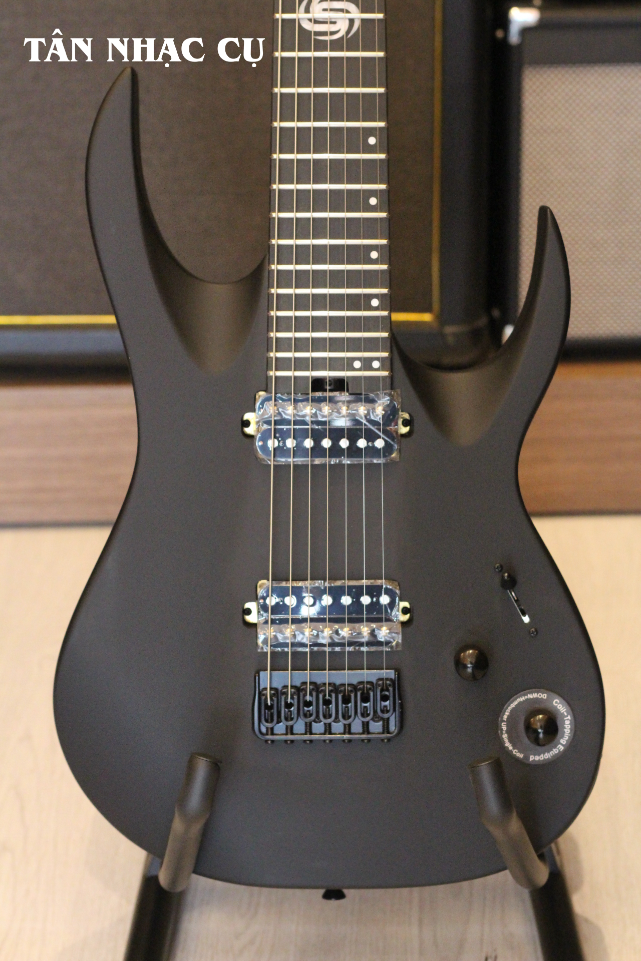 Đàn Guitar Điện Sqoe SEIB 7S 7 Strings Series HH Electric Guitar, Carbonized Roasted Maple, Satin Black