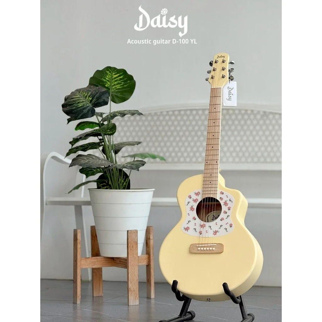 Đàn Guitar Acoustic Daisy D100 34 Inch Size 1/2, White w/Bag