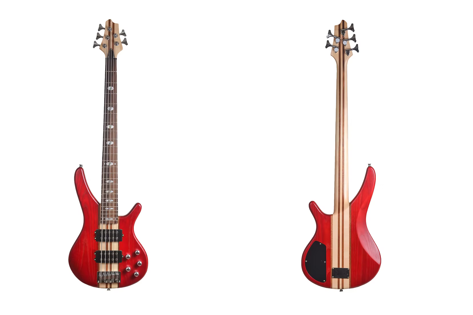 Đàn Guitar Bass Sqoe LT5BS 5 Strings HH Electric Guitar, Rosewood Fingerboard, Red