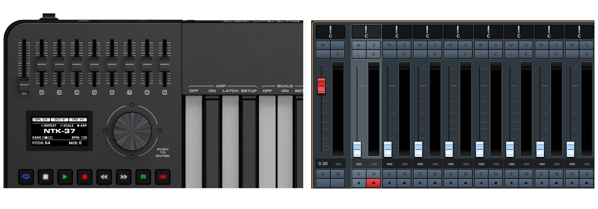 MIDI Keyboard Controller Nux NTK37, Black