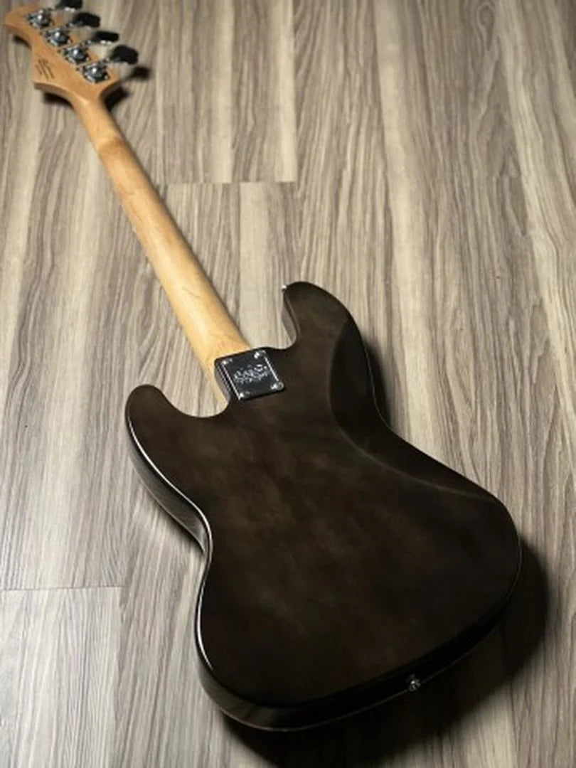 Đàn Guitar Bass Sqoe SJB800 SS Electric Guitar, Canadian Roasted Maple Fingerboard, Transparent Black