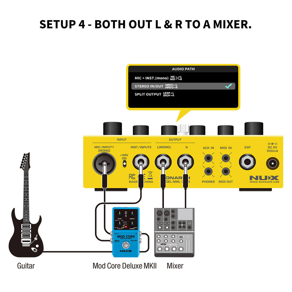Pedal Guitar Nux Dual Loop Stereo