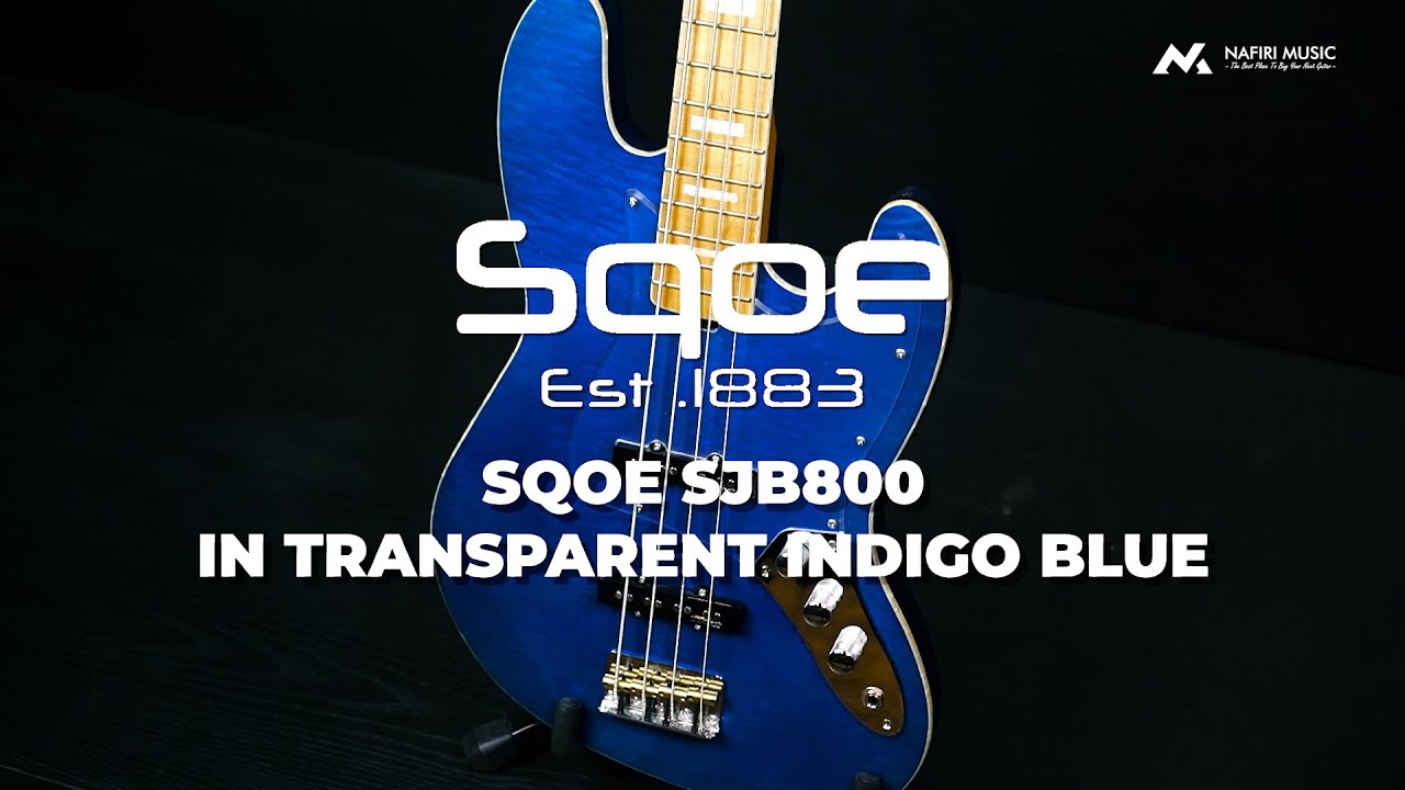 Đàn Guitar Bass Sqoe SJB800 SS Electric Guitar, Canadian Roasted Maple Fingerboard, Transparent Indigo Blue