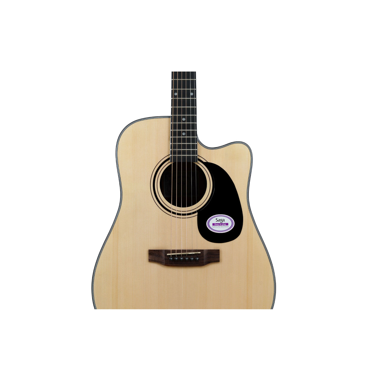 Đàn guitar acoustic Saga SF600C – ảnh chính hãng, góc nghiêng