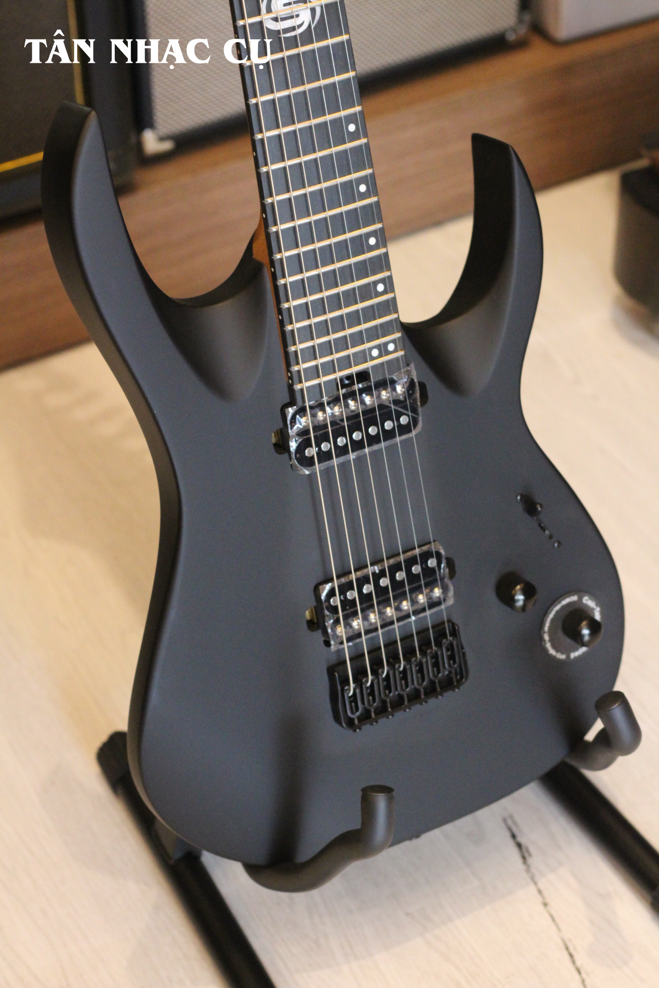 Đàn Guitar Điện Sqoe SEIB 7S 7 Strings Series HH Electric Guitar, Carbonized Roasted Maple, Satin Black