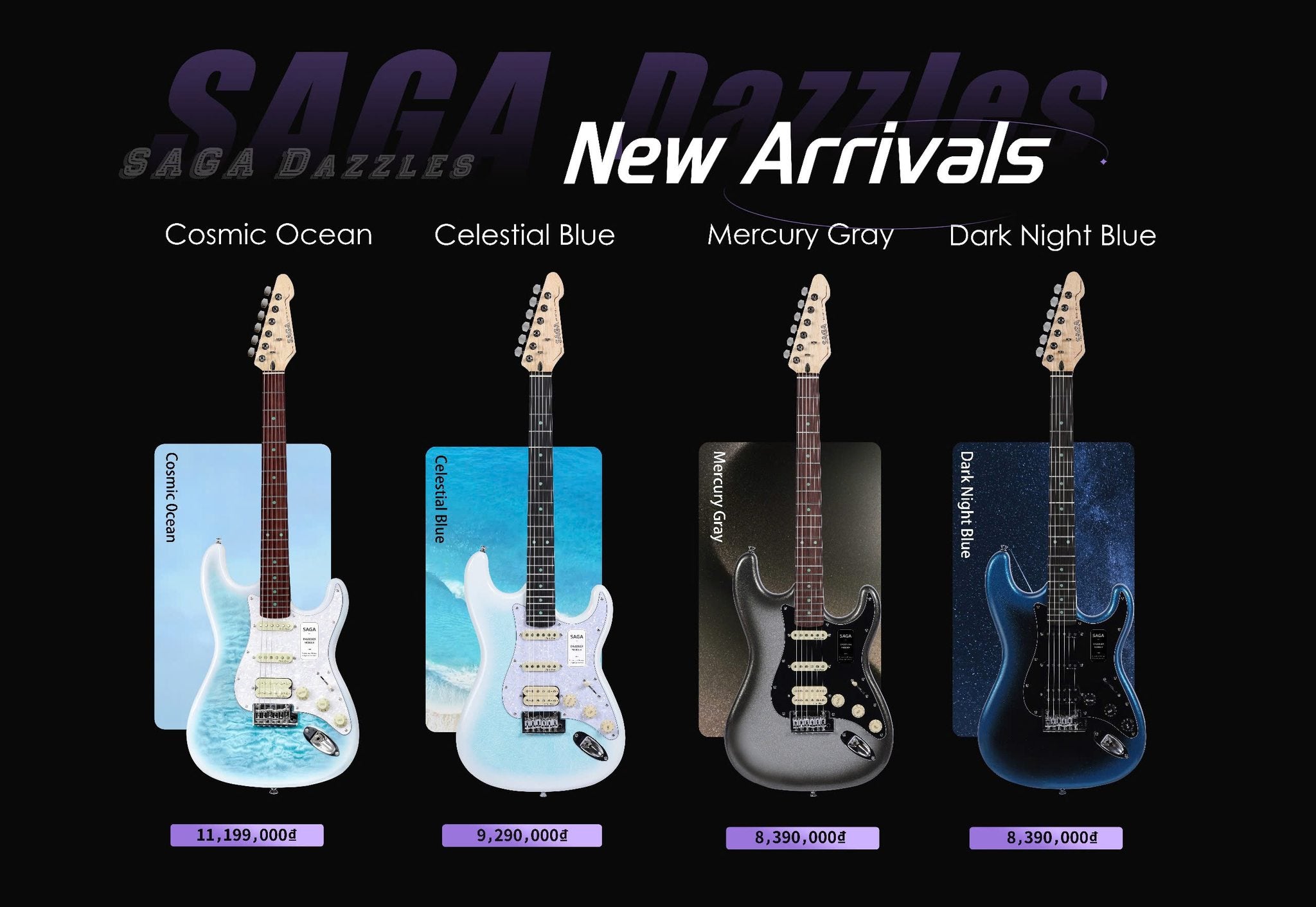 Đàn Guitar Điện SAGA DAZZLES Series II - Celestial Blue