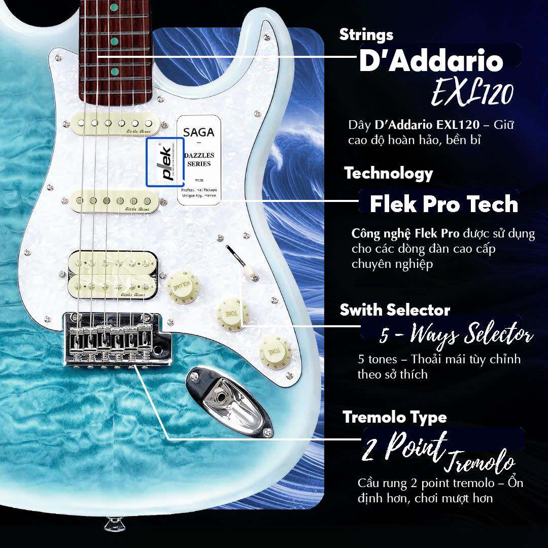 Đàn Guitar Điện  SAGA DAZZLES Series II - Cosmic Ocean