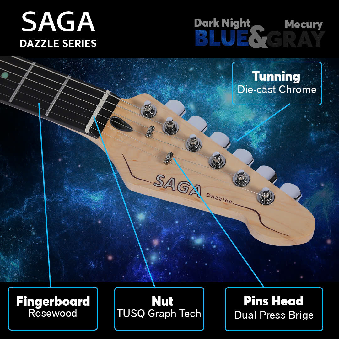Đàn Guitar Điện  SAGA DAZZLES Series II - Dark Night Blue