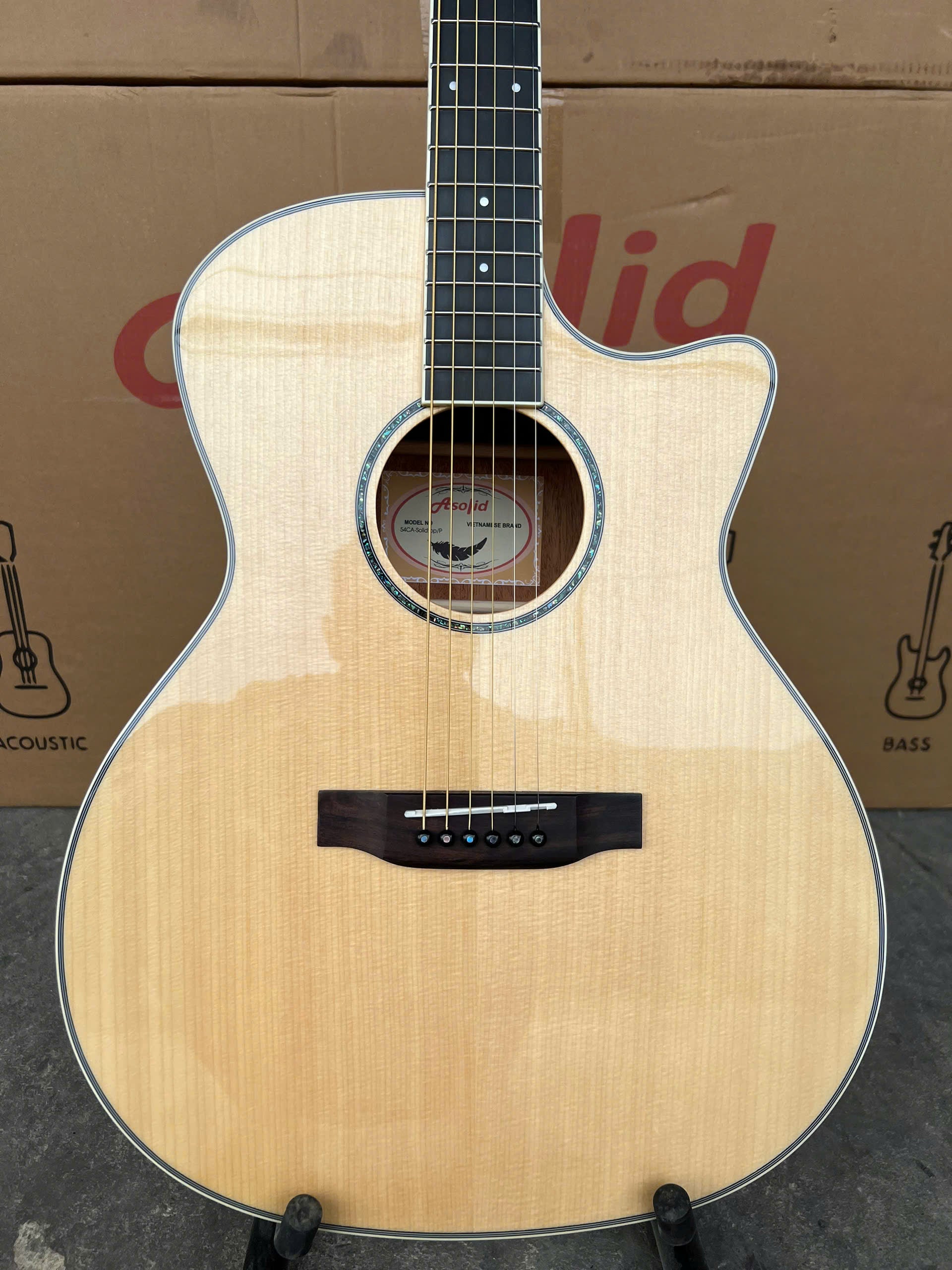Đàn Guitar Acoustic Asolid 54CA/P Solid Top, Natural