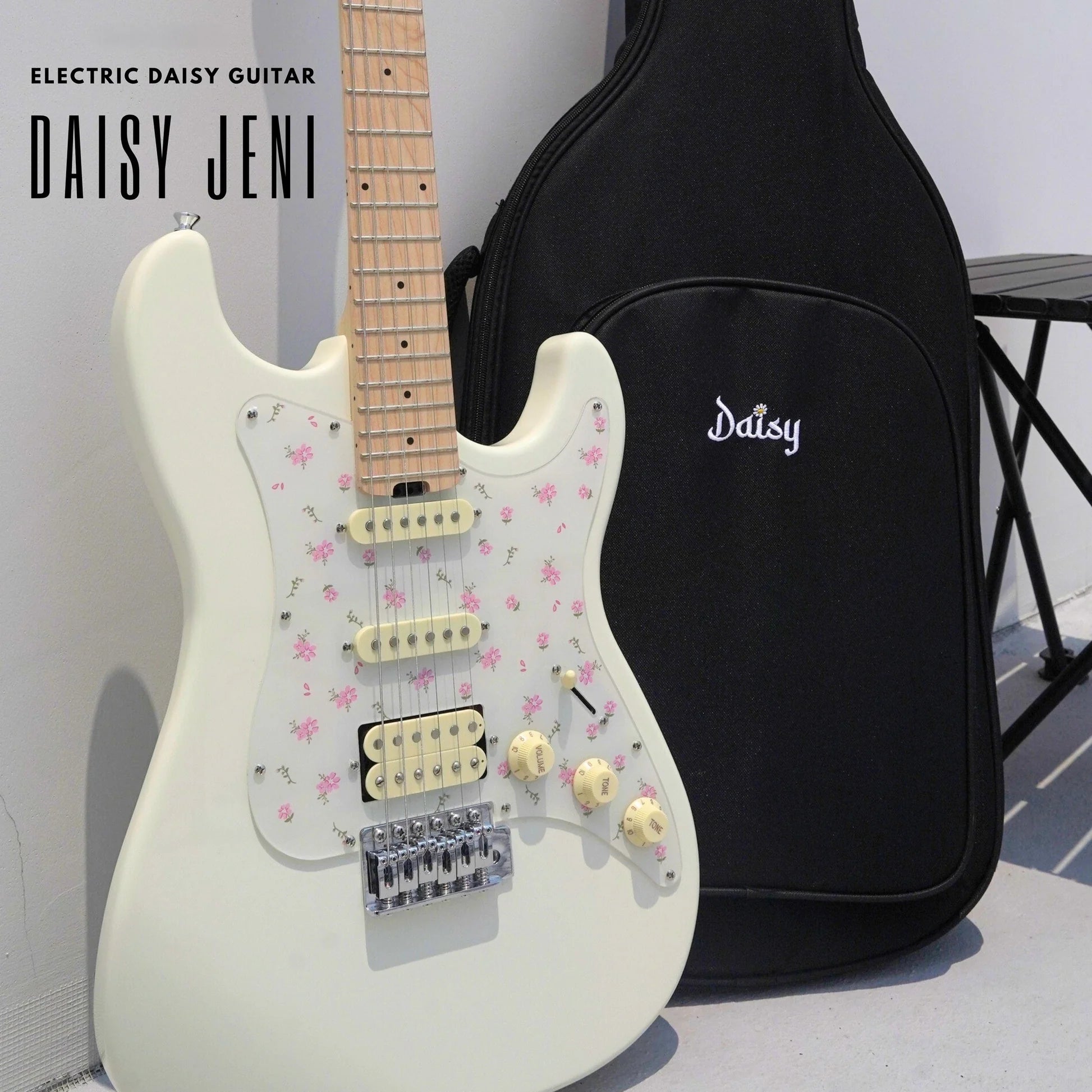 Đàn Guitar Điện Daisy Jeni E200 HSS Electric Guitar, Maple Fingerboard, White
