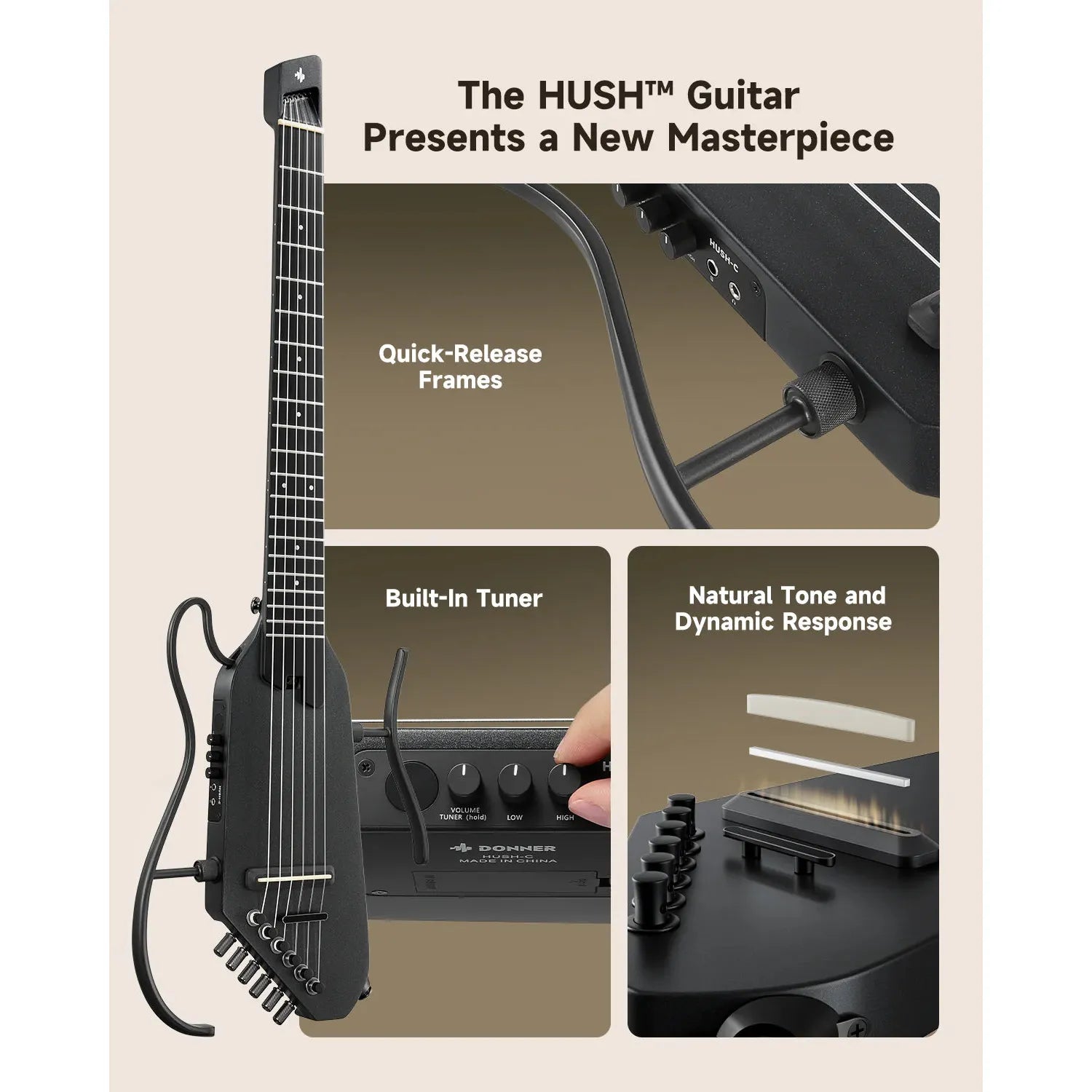 Đàn Guitar Silent Classic Donner HUSH-C
