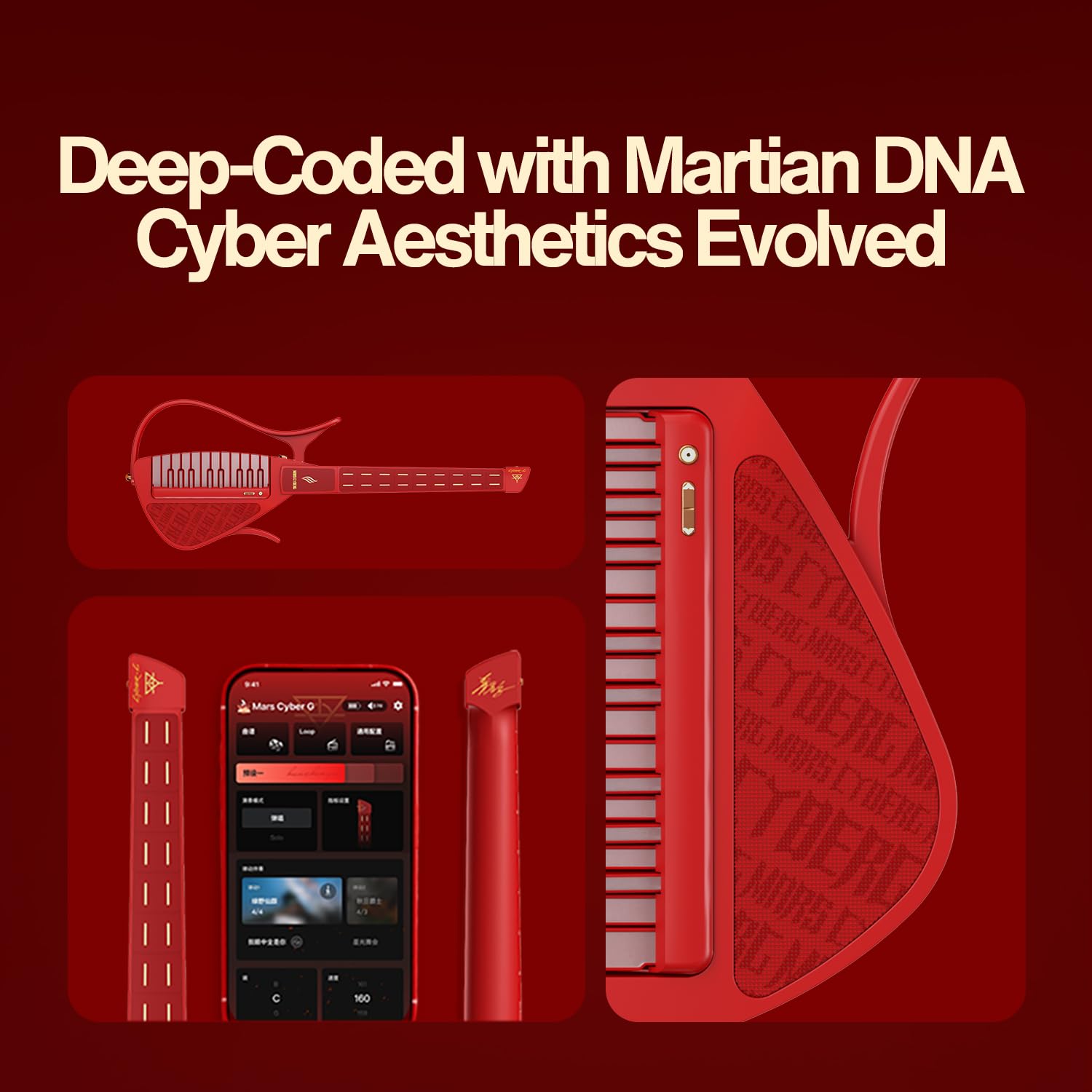 Đàn Guitar Enya Cyber G Stringless Keyboard Module Huachenyu Signature, Mars