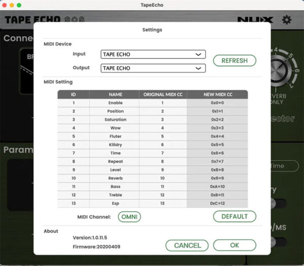 Pedal Guitar Nux Tape Echo NDD7