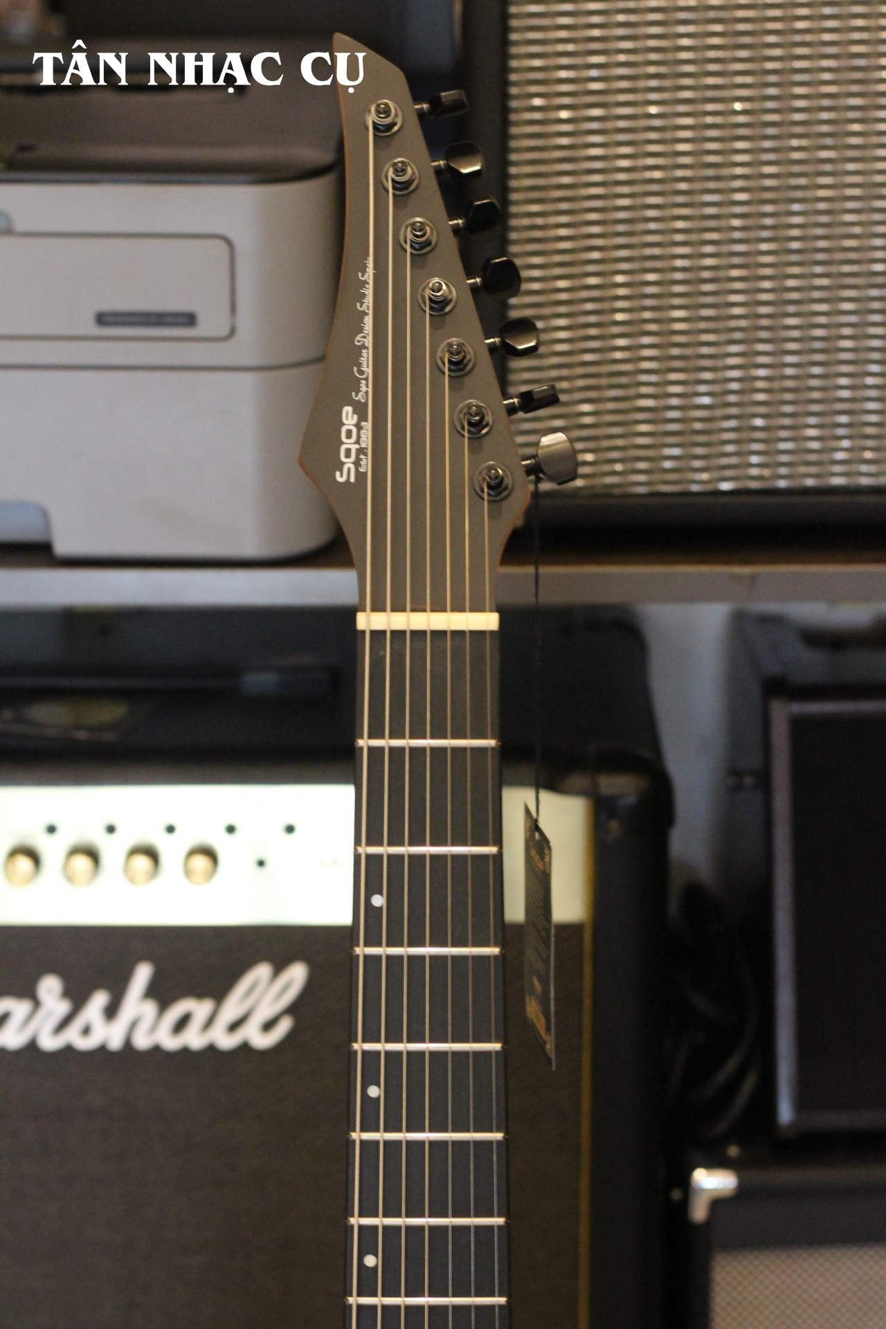 Đàn Guitar Điện Sqoe SEIB 7S 7 Strings Series HH Electric Guitar, Carbonized Roasted Maple, Satin Black