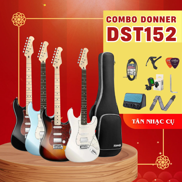 Đàn Guitar Điện Donner DST152 HSS Electric Guitar Combo, Maple/Laurel Fingerboard