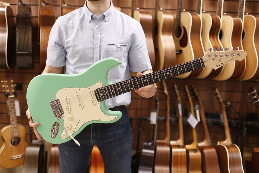 Đàn Guitar Điện Sqoe SEST200 SSS Electric Guitar, Rosewood Fingerboard, Green