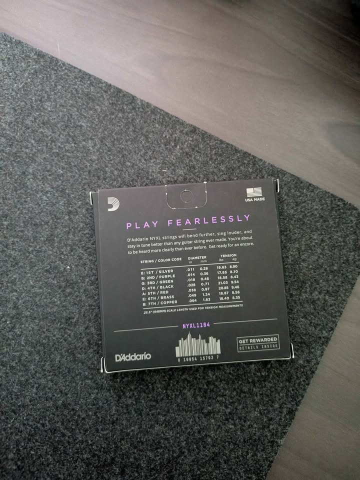Dây Đàn Guitar Điện 7 Dây D'Addario NYXL1164 11-64