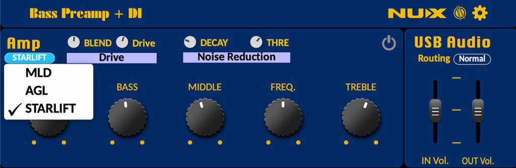 Pedal Guitar Bass Nux MLD Bass Preamp + DI NBP5, Melvin Lee Davis Signature