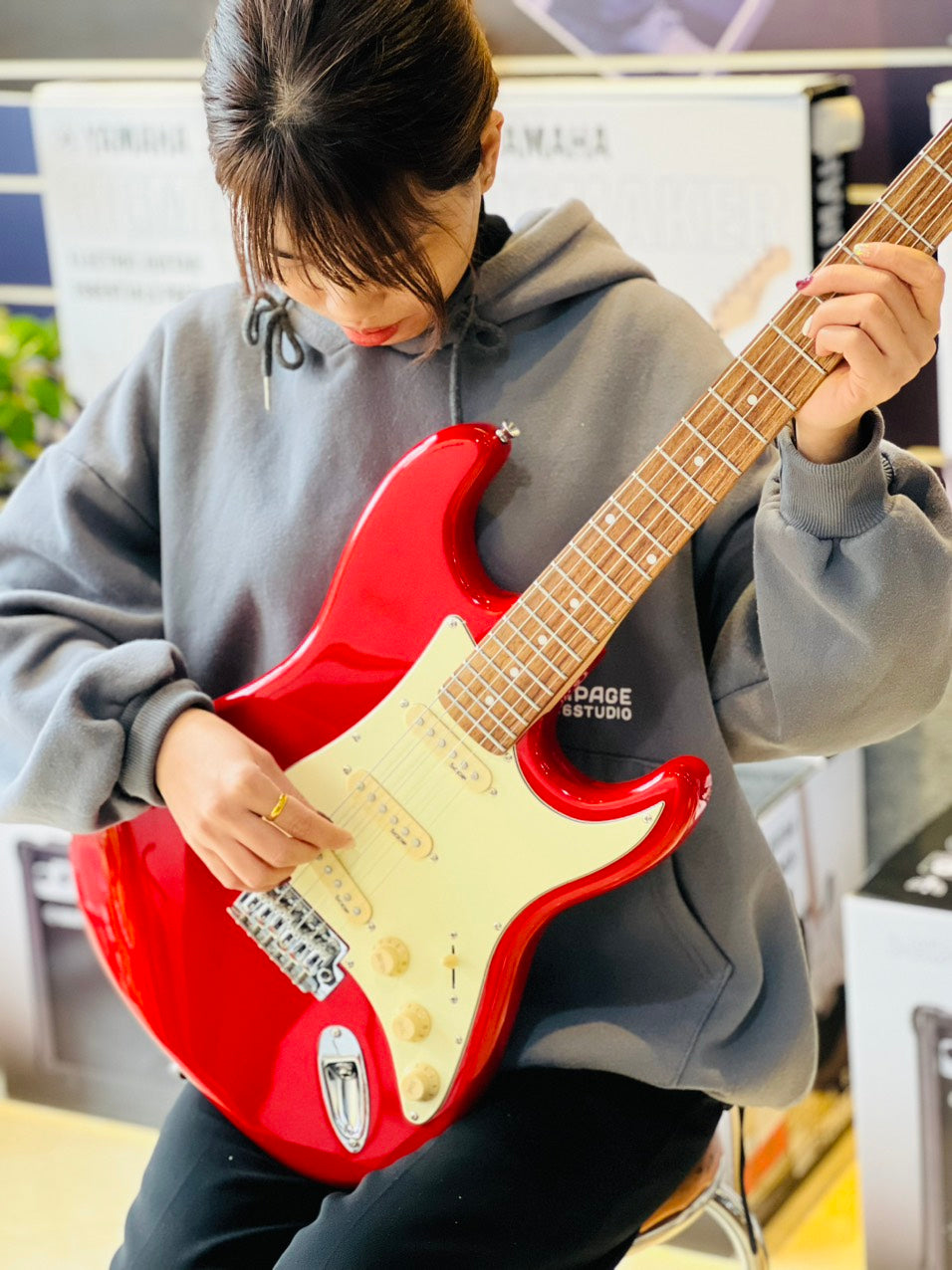 Đàn Guitar Điện Sqoe SEST200 SSS Electric Guitar,  Rosewood Fingerboard, Red