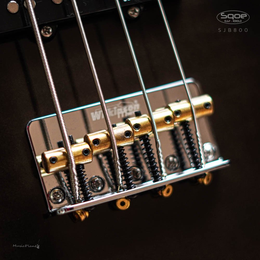 Đàn Guitar Bass Sqoe SJB800 SS Electric Guitar, Canadian Roasted Maple Fingerboard, Transparent Black