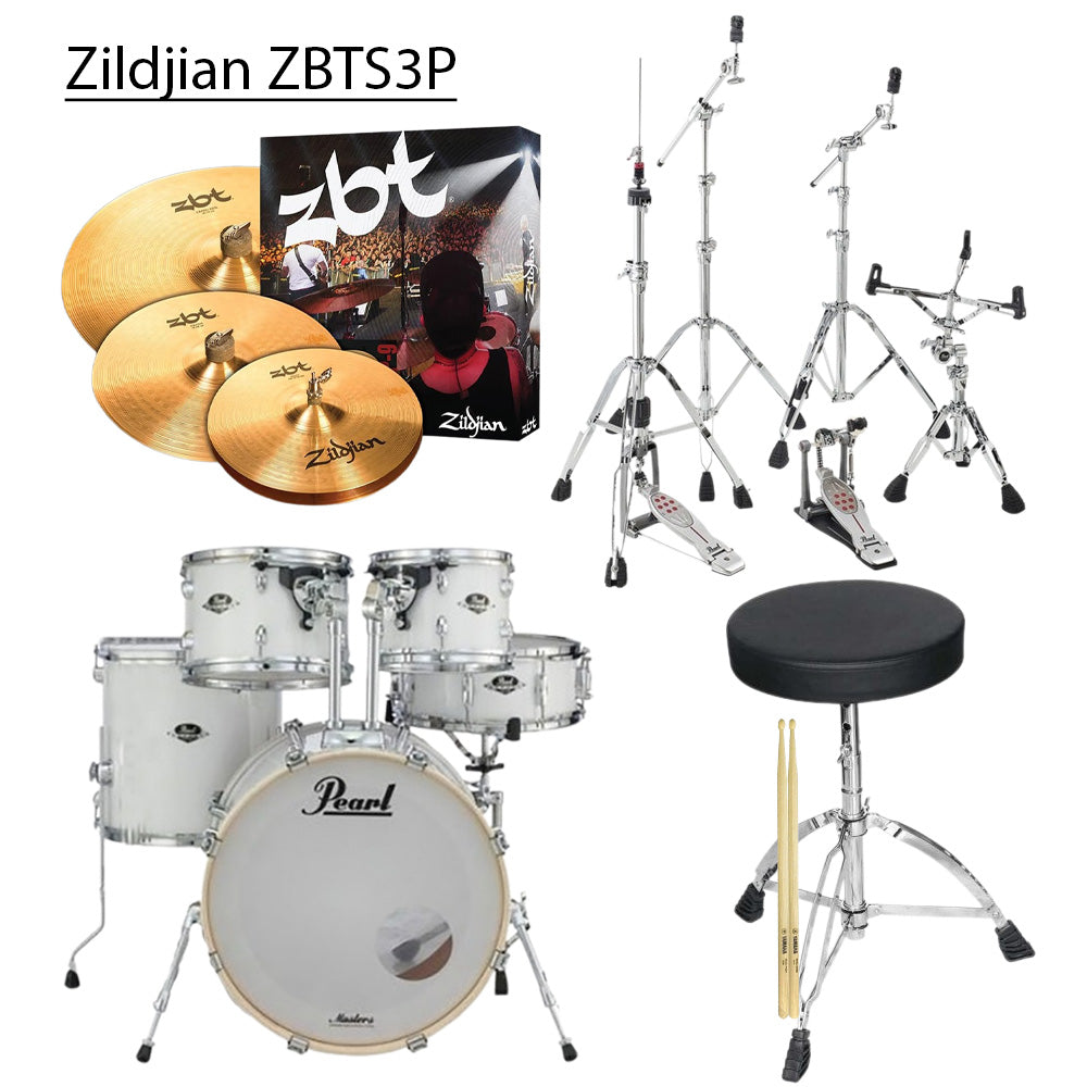 Trống Cơ Pearl Export EXX725SP/C + Hardware Pearl HWP930D + Cymbal Zildjian ZBTS3P