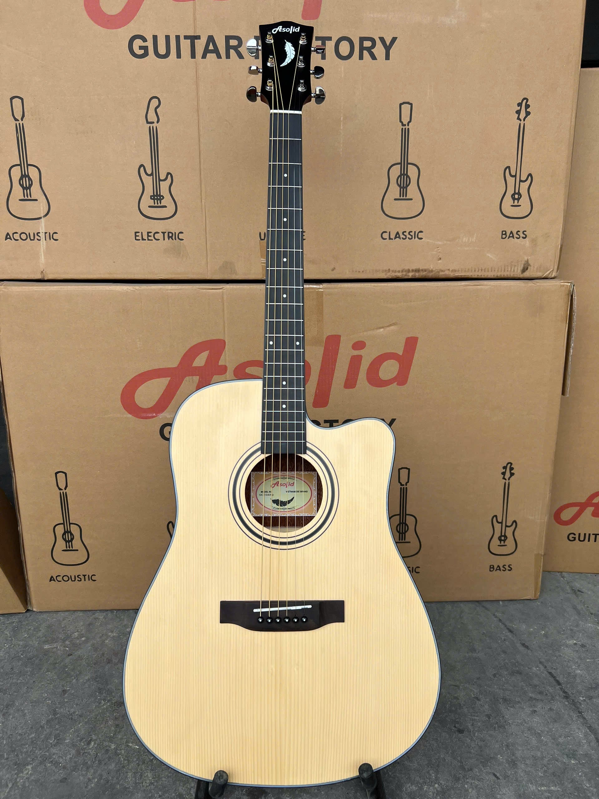 Đàn Guitar Acoustic Asolid 54CD Solid Top, Natural