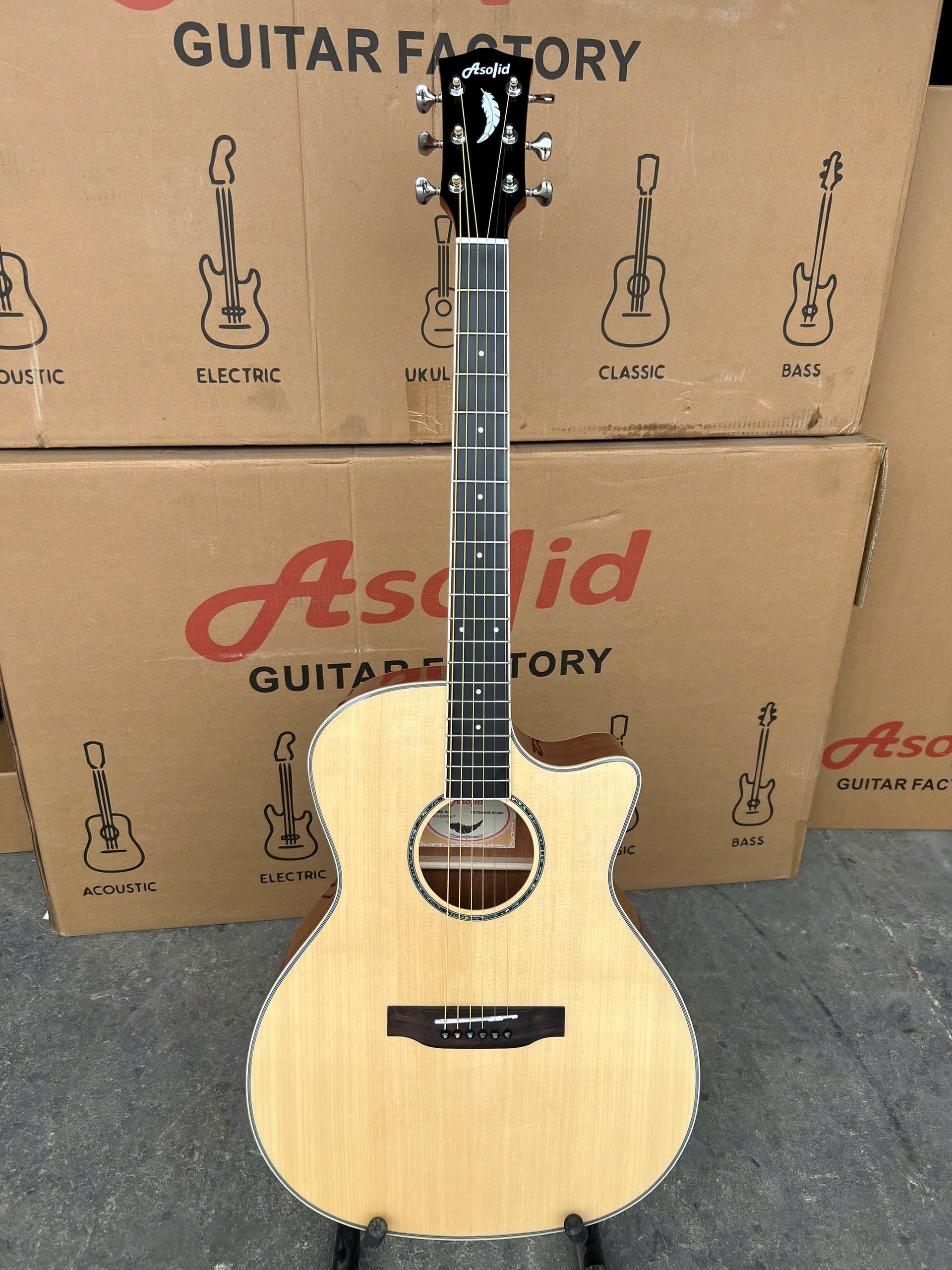 Đàn Guitar Acoustic Asolid 54CA/P Solid Top, Natural