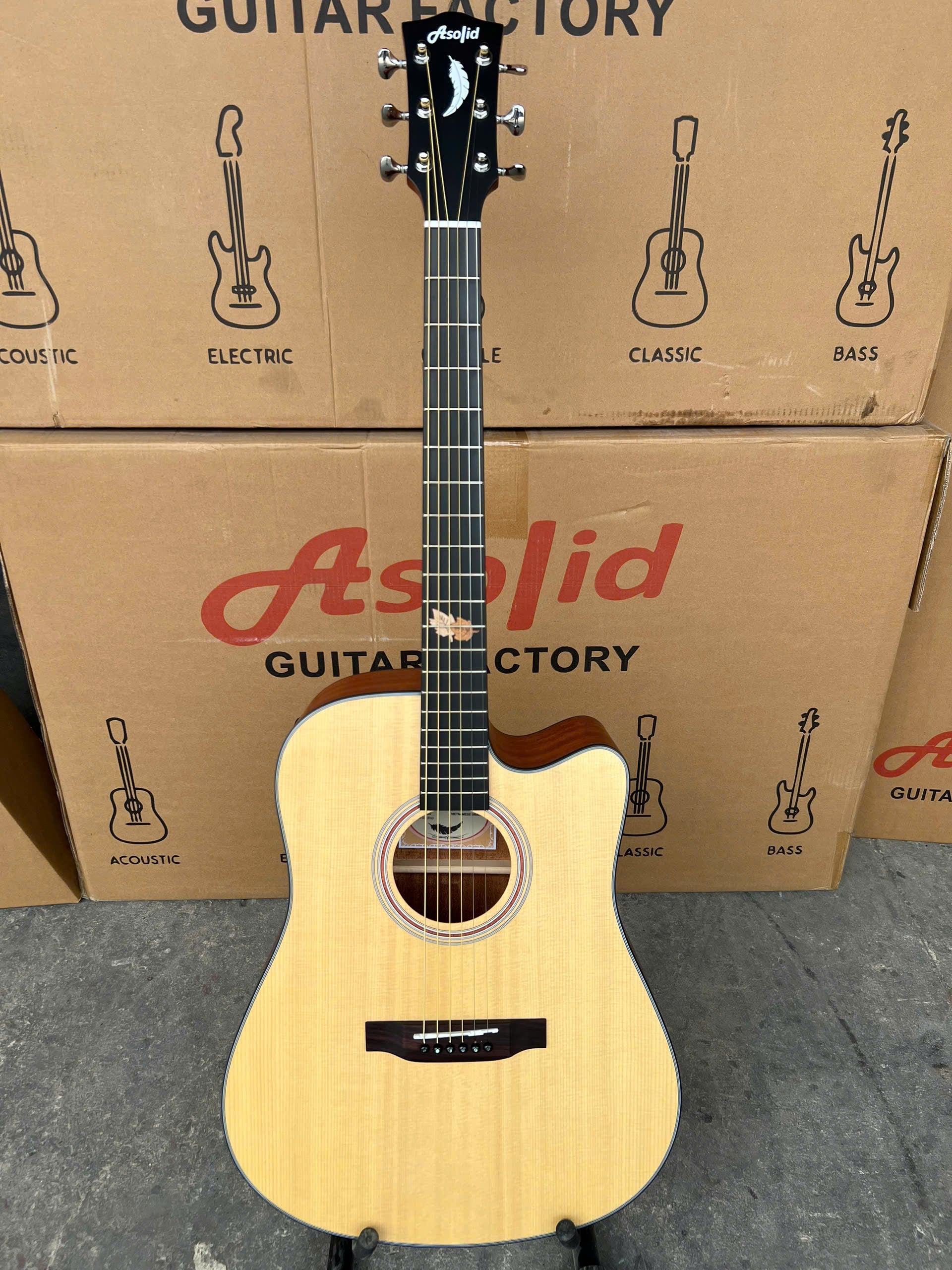 Đàn Guitar Acoustic Asolid 54GD Solid Top, Natural